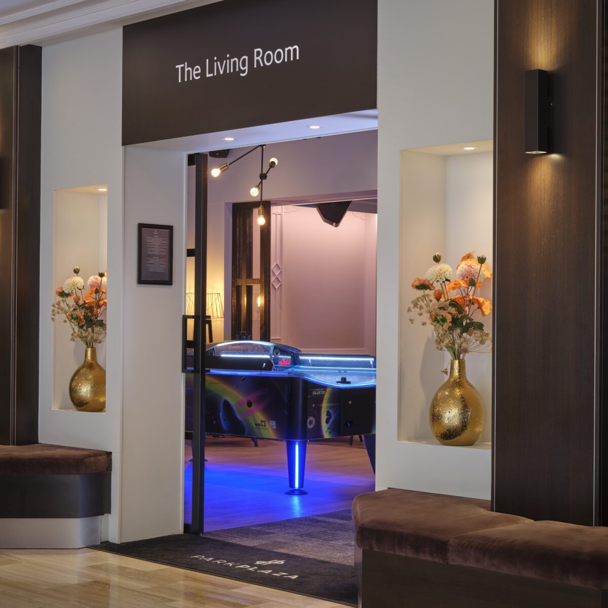 Park Plaza Eindhoven The Living Room entrance and air hockey table